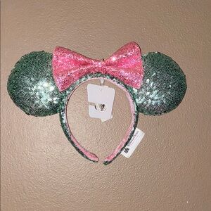 Disney Sparkling Green and Pink Minnie Ears